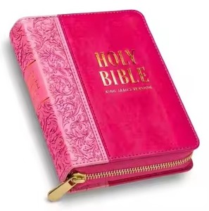 Cubierta duradera para la Biblia Sagrada, servicio de impresión de libros cristianos personalizados con cubierta de cuero y cremallera. - Product Image 2