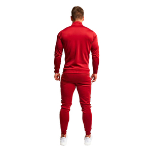 Ensemble de survêtement rouge pour homme, sweat-shirt à capuche à manches longues, poches latérales, vêtements décontractés, respirant, style sportif d'été, design 2 en 1 - Product Image 2