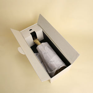 Custom EcoRev Double Open Door Flip Gift Boxes Magnet Closure Rigid Art Paper Packaging for <b>Red</b> Wine Embossed Sponge - Product Image 1