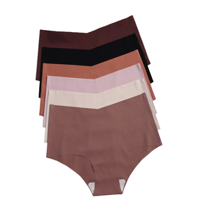 Braguitas de mujer de talle medio, lisas, estilo hipster, de punto sin costuras, ecológicas, de elastano, finas, de cobertura completa, para uso diario, OEM, cintura - Product Image 4