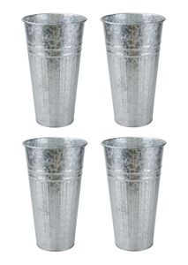 <b>Vintage</b> Rustic Galvanized Metal Planter <b>Pot</b> with Handles and Copper Base for Garden - Product Image 5