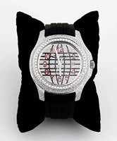 Reloj de Pulsera Cuadrado de Cuarzo con Correa Negra de Acero Inoxidable, con Incrustaciones de Diamantes Moissanita, Venta al por Mayor de Fábrica, Regalo, Pasa el Test de Diamantes