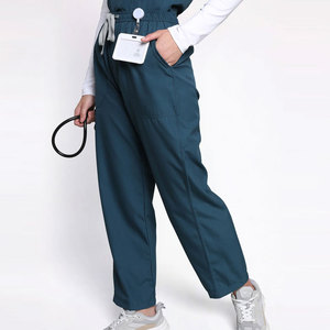 Heavyweight High Quality Polyester Cotton V Neck Design Short Sleeve Multi Pockets Plain Fashion Wear Women's <b>Scrub</b> Suits - Product Image 5