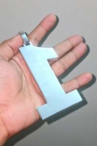 Collar con Colgante de Número 1 Personalizado en Plata de Ley Chapada en Oro Blanco con Moissanita de Corte Brillante, Estilo Hip Hop, para Hombre y Mujer - Product Image 5