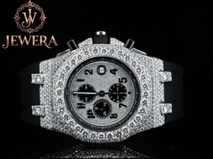 High on Demand Mossinate Luxury <b>Rubber</b> Diamond <b>Watch</b> Premium Timepiece with Genuine Diamonds for Men and Women - Product Image 4