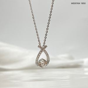 OEM Haute Qualité Premium Argent Sterling Rhodium Plaqué Luxe Femmes Haute Dureté Moissanite Pierre Pendentif Collier pour - Product Image 3