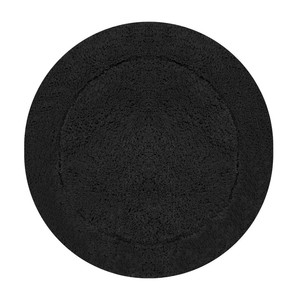 Round <b>Black</b> Chenille <b>Bath</b> <b>Mat</b> Non-Slip Rubber Backing Thick Tufted Plain Style Home Use Custom Sizes Available Ultimate Comfort - Product Image 4