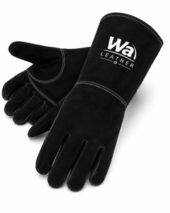 Guantes de soldador TIG de cuero de cabra serraje personalizados hasta el codo, con protección contra salpicaduras de metal fundido y llama, de secado rápido para trabajo. - Product Image 3