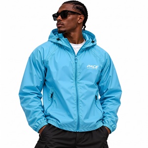 <b>mens</b> silver grey windbreaker <b>jacket</b> lightweight water repellent nylon zip up gym <b>running</b> sports coat streetwear shell tops out - Product Image 6