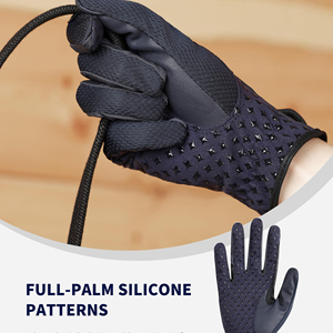 Classic Best Leather Horse Riding Gloves with <b>Velcro</b> Cuff Adjustable Fit Professional Equestrian Sports Gloves - Product Image 4