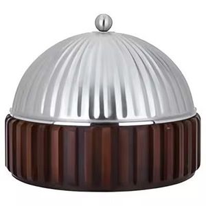 Elegante Tarro de Metal Plateado con Tapa de Luna Creciente para Servir Dulces, Caramelos y Chocolates, Decoración Islámica para Ramadán y Eid - Product Image 6