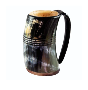Mug à boire en corne de buffle naturelle, artisanat naturel, mug à bière en corne, sûr pour les aliments, mug à boire nordique en corne - Product Image 6
