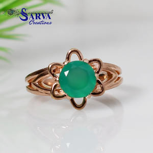 Bague en onyx vert naturel, argent sterling 925, bijoux fins, vente en gros de bijoux en pierres précieuses - Product Image 1