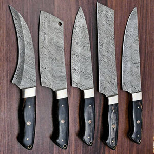 Juego de Cuchillos de Chef de Acero de Damasco con Recubrimiento en Polvo BK Industries, Mangos de Palisandro, Cinco Piezas, Hechos a Mano, Personalizados, OEM, Profesionales - Product Image 1