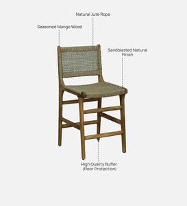 PU Leather <b>Bar</b> <b>Stool</b> Natural Finish Counter Height Kitchen <b>Bar</b> Furniture Handcrafted Durable Commercial Contemporary - Product Image 4