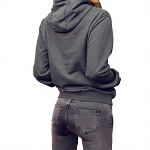 Nueva Sudadera con Capucha Gris de Manga Larga para Mujer, con Bolsillo Canguro, Estilo Casual para Otoño - Product Image 2