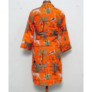 Chemise Kimono Bohème Mi-Longue pour Femme Indienne, en Coton Élégant, Vêtement de Nuit avec Ceinture à Nouer et Boutons Décoratifs, Coupe Ample et Confortable - Product Image 6