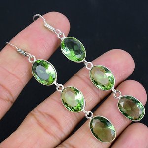 Magnifiques boucles d'oreilles pendantes en pierres précieuses faites à la main, style Dangal, cadeau pour elle, unisexe, origine Rajasthan, occasion mariage - Product Image 3