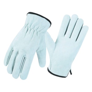 ถุงมือขับรถหนังวัวแท้สีขาวธรรมชาติ หนังแยกชั้น สำหรับงานหนัก ถุงมือนิรภัยสำหรับคนขับรถบรรทุก ใช้งานทั่วไป - Product Image 1