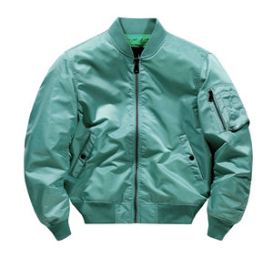 DAIZEN <b>STAR</b> Men Winter Eco-friendly Canvas Bomber <b>Jacket</b> Solid Color Zipper Closure Windproof Casual Outerwear Regular Fit 160g - Product Image 5