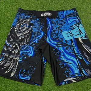 Shorts de combat MMA personnalisés pour hommes, logo OEM sublimé, 100% polyester, séchage rapide, shorts d'entraînement, kickboxing, Muay Thai, vêtements de sport - Product Image 1