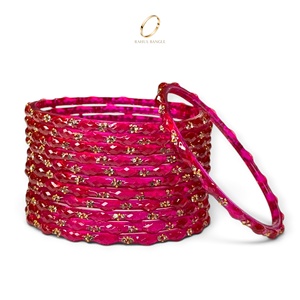 Ensemble de bracelets Rani en verre cristal plaqué or rose, style goutte de pluie, inspiré du Cachemire, pour femmes, bijoux de mariage indiens, vente en gros - Product Image 2