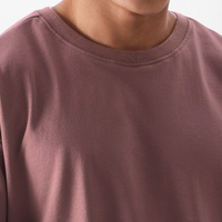 T-shirt pour homme en coton peigné 100% de haute qualité, tricoté, lourd, vente en gros, streetwear, logo personnalisé imprimé, manches courtes