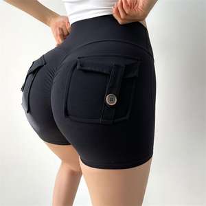 Shorts de sport respirants pour femmes, personnalisables en gros, avec poche arrière, effet push-up, taille haute, séchage rapide, pour fitness et yoga, haute qualité - Product Image 1