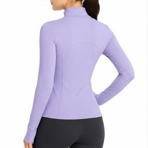 Women Yoga <b>Jacket</b> <b>Lightweight</b> Full Zip Athletic Sports <b>Jacket</b> with Thumb Holes Stretch Fabric for <b>Running</b> Gym Women Yoga <b>Jacket</b> - Product Image 4