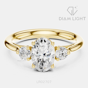 Bague de fiançailles en or blanc 14 carats avec diamant de laboratoire ovale de 1,00 carat, certifiée IGI, bijoux fins pour femmes, cadeau - Product Image 5