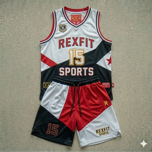 REXFIT SPORTS Professional Custom logo Basketball Jersey Uniforms Polyester Fabric Green And <b>White</b> <b>Panel</b> Basketball Jersey - Product Image 3
