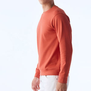 HIFFU SPORTS WEAR เสื้อสเวตเชิ้ตคอกลมแขนยาวสีทึบสำหรับผู้ชาย ผ้าฝ้ายถัก 100% ระบายอากาศได้ดี แห้งเร็ว ทุกฤดูกาล สีขาว - Product Image 3