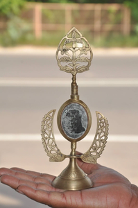 Vintage Brass Handcrafted <b>Mirror</b> Fitted <b>Black</b> Eye Powder Bottle Antique Surma Dani Kohl Kajal Container Traditional Indian Cosme - Product Image 5