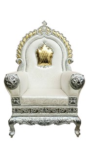 Trône de luxe en métal Lion Maharaja, chaise royale Singhasan pour événements de mariage et décoration de scène - Product Image 3
