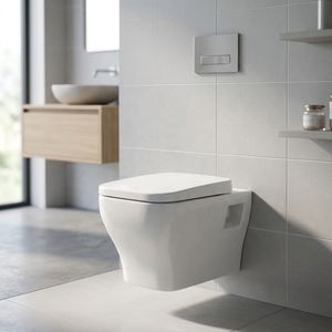 WC suspendu rond moderne en céramique, motif marbre, sanitaires de salle de bain haut de gamme - Product Image 6