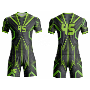 เสื้อฟุตบอลสีดำขาวแบบกำหนดเอง/ลายเรียบ ซับลิเมชั่น แห้งเร็ว ระบายอากาศได้ดี ชุดทีม พิมพ์หมายเลข แขนสั้น - Product Image 6