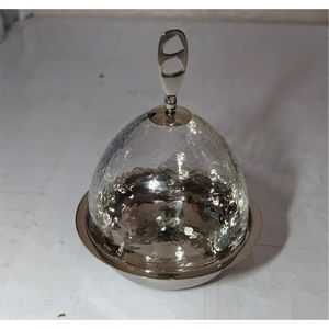Moderno Juego de Vajilla de Acero Inoxidable para Servir Ensaladas de Frutas, Tazón con Tapa de Cristal en Forma de Campana, Tazón de Metal para Postres, para Fiestas en Casa y Bodas - Product Image 5