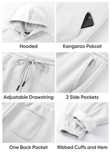 <b>Fleece</b> <b>Jogger</b> Set With Hooded Sweatshirt and Elastic Waist Pants Custom Design Two Piece Tracksuit for Winter Casual Wear - Product Image 6