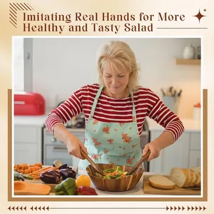 ชามไม้ดีไซน์หรูหราสำหรับใช้ในครัวและห้องรับประทานอาหาร เหมาะสำหรับเสิร์ฟผลไม้ สลัด พาสต้า ของว่าง และอาหารแห้ง พร้อมพื้นผิวขัดเรียบเนียน - Product Image 5