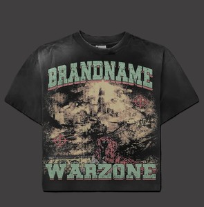 เสื้อยืดพิมพ์ลายดิจิตอลแบบหนาพิเศษ พร้อมโลโก้แบรนด์แบบกำหนดเอง สไตล์วินเทจ ขาดๆ แบบดิสเทรส ทรงโอเวอร์ไซส์ ไหล่ตก - Product Image 5