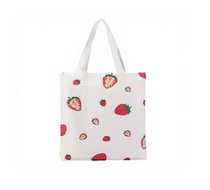 Bolsas de Compras Personalizables de Lona de Algodón Impresas, Bolsas de Mano de Alta Calidad con Asas Largas para Estudiantes Universitarias y Uso en Exteriores - Product Image 1