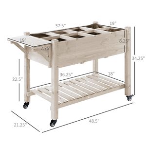 Grande Fioriera Quadrata in Metallo con 8 Scomparti, Ripiano Portaoggetti e Ruote Bloccabili - Product Image 3