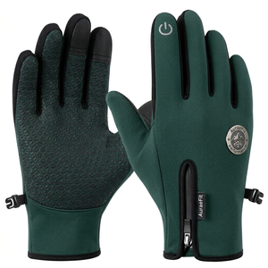 Gants de cyclisme coupe-vent tactiles imperméables antidérapants avec fermeture éclair pour sports d'hiver en plein air et entraînement physique OEM en gros - Product Image 2