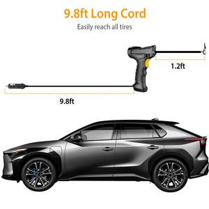 Pompe à air électrique portable 12V DC avec lumière LED, compresseur de pneus numérique pour voiture, gonfleur 150 PSI pour voitures, facile à utiliser et à lire - Product Image 5