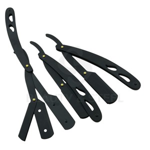 -High Performance All-Metal Straight Shaving <b>Razor</b> Manual Beard Trimmer with Changeable Steel Blade Holders <b>Set</b> - Product Image 2