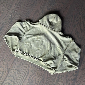 Heavyweight Acid Wash Hoodie oversized zip up hoodie screen print acid washed hoodie <b>men</b> distressed boxy hoodie - Product Image 5