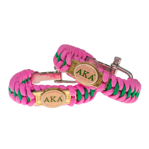 Pulsera de Supervivencia de Paracord Rosa y Verde, Ajustable, para Aventuras al Aire Libre, Accesorio de Moda para Emergencias - Product Image 1