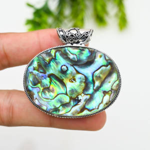 <b>Abalone</b> <b>Shell</b> 925 Silver Luxury Statement Necklace 22g - Product Image 1
