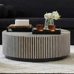 Tu espacio con una mesa de centro con incrustaciones de hueso Decoración única para una elegancia atemporal - Product Image 3