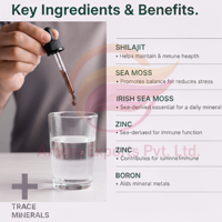 Gouttes liquides de Shilajit ultra-puissantes enrichies en mousse marine et Ashwagandha, mélange minéral naturel à base de plantes, soutien immunitaire et énergétique pour adultes